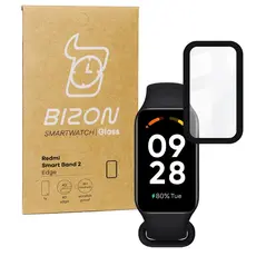 Szkło hybrydowe Bizon Glass Watch Edge Hybrid do Redmi Smart Band 2 / Xiaomi Mi Band 8 Active czarne