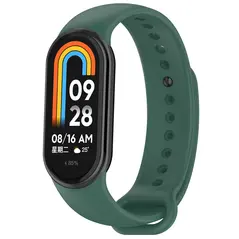 Silikonowy pasek Bizon Strap Watch Silicone do Xiaomi Smart Band 9 / 9 NFC / 8 ciemnozielony