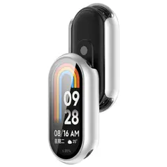 Etui ze szkłem do zegarka Bizon Case+Glass Watch do Xiaomi Smart Band 10 srebrne