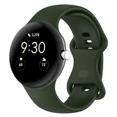 Silikonowy pasek Bizon Strap Watch Silicone do Google Pixel Watch 3/Watch 2/Watch 1 41mm ciemnozielony