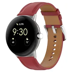 Skórzany pasek Bizon Strap Watch Casual 41 mm do Pixel Watch 3/Watch 2/Watch 1 burgundowy
