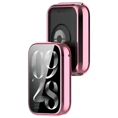 Etui z osłoną ekranu Bizon Case Watch Felipe do Xiaomi Mi Smart Band 9 Pro różowe
