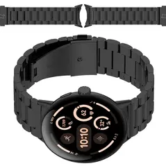 Pasek ze stali nierdzewnej Bizon Strap Watch Aura do Google Pixel Watch 3 / 2 / 1 41 mm czarny