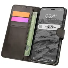 Etui z klapką Bizon Case Pocket do Honor Magic7 Pro czarne