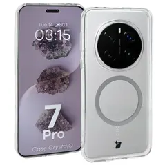 Etui z pierścieniem magnetycznym Bizon Case CrystalO do Honor Magic7 Pro przezroczyste