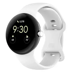 Silikonowy pasek Bizon Strap Watch Silicone do Google Pixel Watch 3 (45mm) biały
