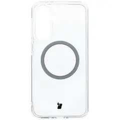 Etui z pierścieniem magnetycznym Bizon Case CrystalO do Samsung Galaxy A56 5G przezroczyste