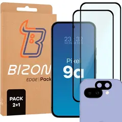 2x szkło na ekran + szkło na aparat Bizon Edge 2 Pack do Pixel 9a
