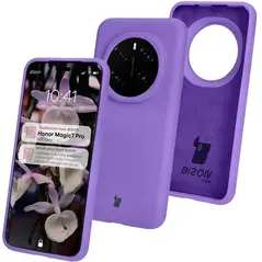 Silikonowe etui Bizon Soft Case do Honor Magic7 Pro fioletowe