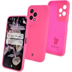 Silikonowe etui Bizon Soft Case do Honor 200 Lite neonowo-różowe