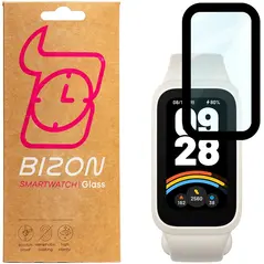 Szkło hybrydowe Bizon Glass Watch Edge Hybrid dla Xiaomi Smart Band 9 Active / Redmi Smart Band 3 czarne