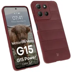 Pancerne etui Bizon Case Tur do Motorola Moto G15 / G15 Power burgundowe