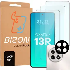 3x szkło na ekran + 1x na aparat BIZON Clear 2 Pack do OnePlus 13r