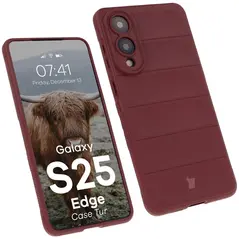 Pancerne etui Bizon Case Tur do Samsung Galaxy S25 Edge burgundowe