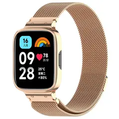 Etui z paskiem Bizon Strap + Case Watch Chain do Xiaomi Redmi Watch 3 Active różowozłote