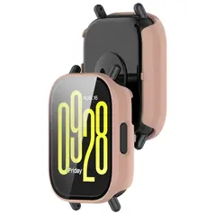 Etui ze szkłem do zegarka Bizon Case+Glass Watch do Xiaomi Redmi Watch 5 Active różowe