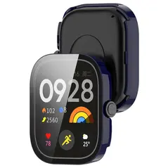 Etui ze szkłem do zegarka Bizon Case+Glass Watch do Xiaomi Redmi Watch 5 niebieskie