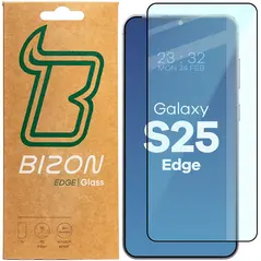 Szkło hartowane Bizon Glass Edge do Samsung Galaxy S25 Edge czarna ramka