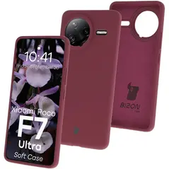 Silikonowe etui Bizon Soft Case do Xiaomi POCO F7 Ultra ciemnofioletowe