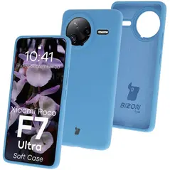 Silikonowe etui Bizon Soft Case do Xiaomi POCO F7 Ultra niebieskie