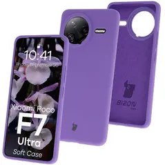 Silikonowe etui Bizon Soft Case do Xiaomi POCO F7 Ultra fioletowe