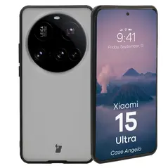 Etui Bizon Case Angelo do Xiaomi 15 Ultra przydymione z czarną ramką
