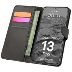 Etui z klapką Bizon Case Pocket do Oppo Reno13 Pro czarne
