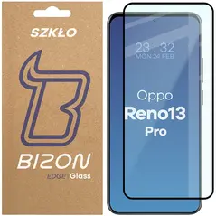 Szkło hartowane Bizon Glass Edge 3D do Oppo Reno13 Pro czarna ramka