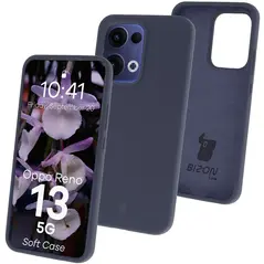 Silikonowe etui Bizon Soft Case do Oppo Reno13 ciemnoniebieskie
