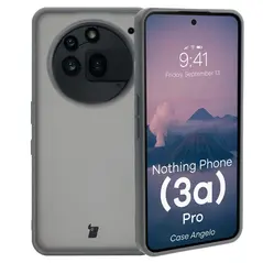 Etui Bizon Case Angelo do Nothing Phone (3a) Pro półprzezroczyste z szarą ramką