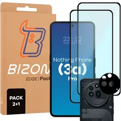 2x szkło na ekran + 1x na aparat Bizon Edge 2 Pack do Nothing Phone (3a) Pro