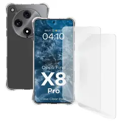 Etui + 2x folia na ekran Bizon Case Clear Pack do Oppo Find X8 Pro