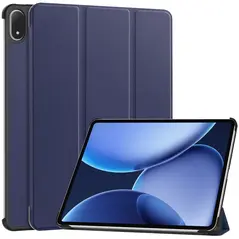 Etui z klapką Bizon Case Tab Croc do OnePlus Pad 3 / 2 Pro / OPPO Pad 4 / 4 Pro granatowe