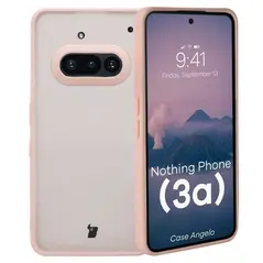 Etui Bizon Case Angelo do Nothing Phone (3a) półprzezroczyste z różową ramką