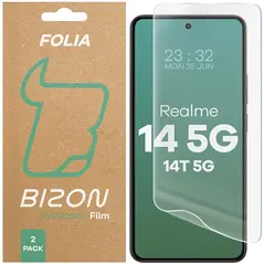 Folia hydrożelowa na ekran Bizon Glass Hydrogel Front do Realme 14 5G / 14T 5G [2 PACK]
