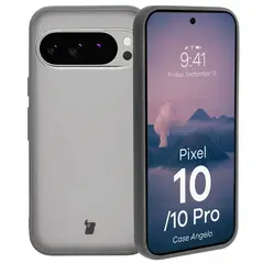 Etui Bizon Case Angelo do Google Pixel 10 / 10 Pro półprzezroczyste z szarą ramką