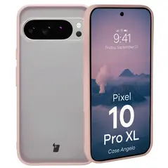 Etui Bizon Case Angelo do Google Pixel 10 Pro XL półprzezroczyste z różową ramką