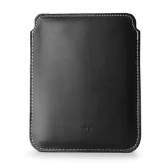 Skórzane etui LURESKO MASTER L na ebook 198x139x9mm (czarny gładki biała nić) (INK)