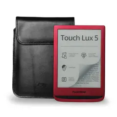 Skórzane etui LURESKO CLAYER S na ebook 162x113x9mm (magnes)(czarny gładki czarna nić)