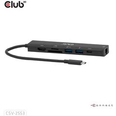 CLUB3D CSV-2553 huby i koncentratory USB Type-C 5000 Mbit/s Czarny