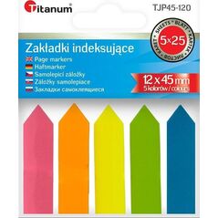 Titanum Zakładki indeksujące fluo 12x45mm 5x25 kartek