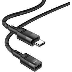 HOCO Adapter OTG Typ C (Męski) Do Typ C (Żeński) 3A U107 1,2 M Czarna