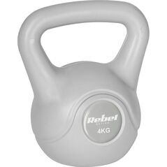 Kettlebell bitumiczny 4 kg szary REBEL ACTIVE