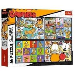 Puzzle 4x250 Garfield nie lubi poniedziałków TREFL