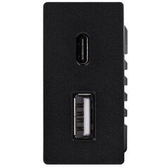 1/2 γρήγορη φόρτιση υποδοχή Feelspot USB+C, χωρίς πλαίσιο, μαύρο, 20W
