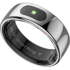 Smart RING PRO ασημί, μετρήστε το άγχος, τον καρδιακό παλμό, παρακολούθηση ύπνου, μέγεθος 12, Powerton