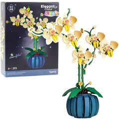 Klocki Konstrukcyjne Orchidea Storczyk W Doniczce Żółta 766 el. LEAN Toys