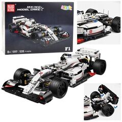 Klocki Konstrukcyjne Samochód Wyścigowy F1 Biało-Czerwony 1235 el. LEAN Toys