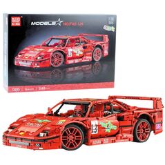 Klocki Konstrukcyjne Samochód Sportowy Wyścigowy Czerwony 1:10 2688 el. LEAN Toys