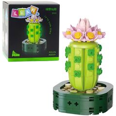 Mini Klocki Konstrukcyjne Kaktus Z Różowym Kwiatem 176 el. LEAN TOYS